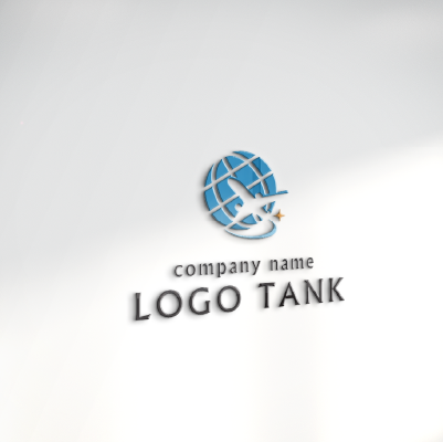 立体・カルプ看板作成 | 地球と飛行機をモチーフにしたロゴ