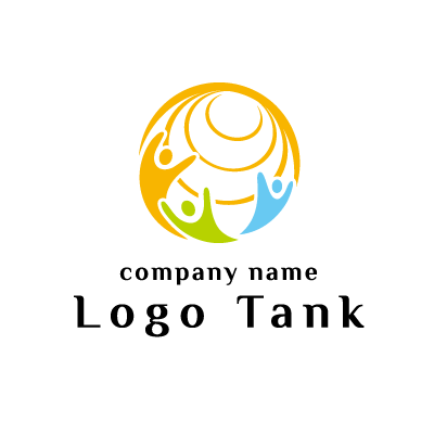 球体と人との繋がりロゴ