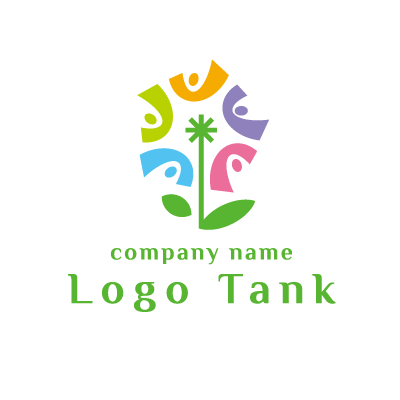 人との繋がりを表現したロゴ