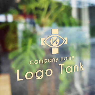 Kと目のロゴ K/眼科/瞳/目/クリニック/病院/青/清潔/シンプル/健康/ /,ロゴタンク,ロゴ,ロゴマーク,作成,制作