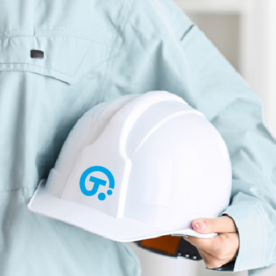 ヘルメット、ステッカー 作成 | Tと繋がりのロゴ