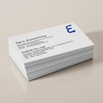 名刺・ショップカード 作成 | Eと矢印のロゴ