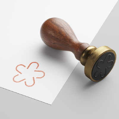 ゴム印・スタンプ作成 | シンプルな花模様のロゴ