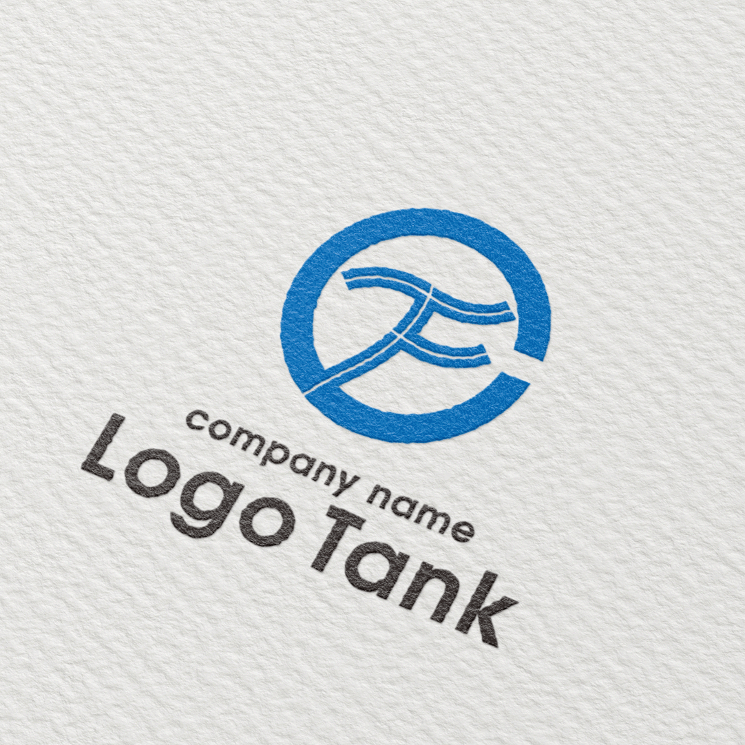 EとFの融合ロゴ（ブルー×円形）