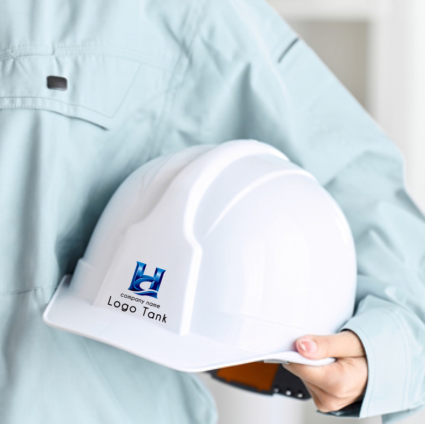 ヘルメット、ステッカー 作成 | Hモチーフ、信頼感と先進性、光沢感