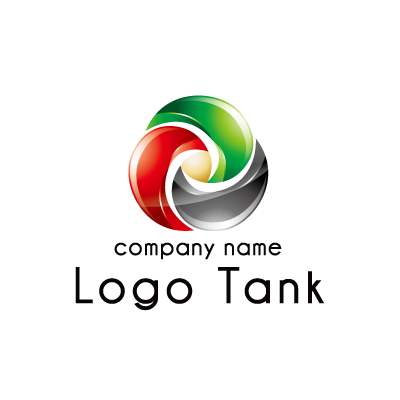 循環するエネルギーシンボル、グラデーション、立体感