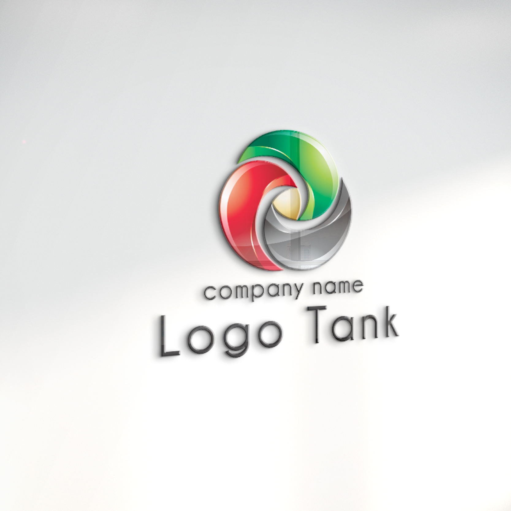 立体・カルプ看板 | 循環するエネルギーシンボル、グラデーション、立体感