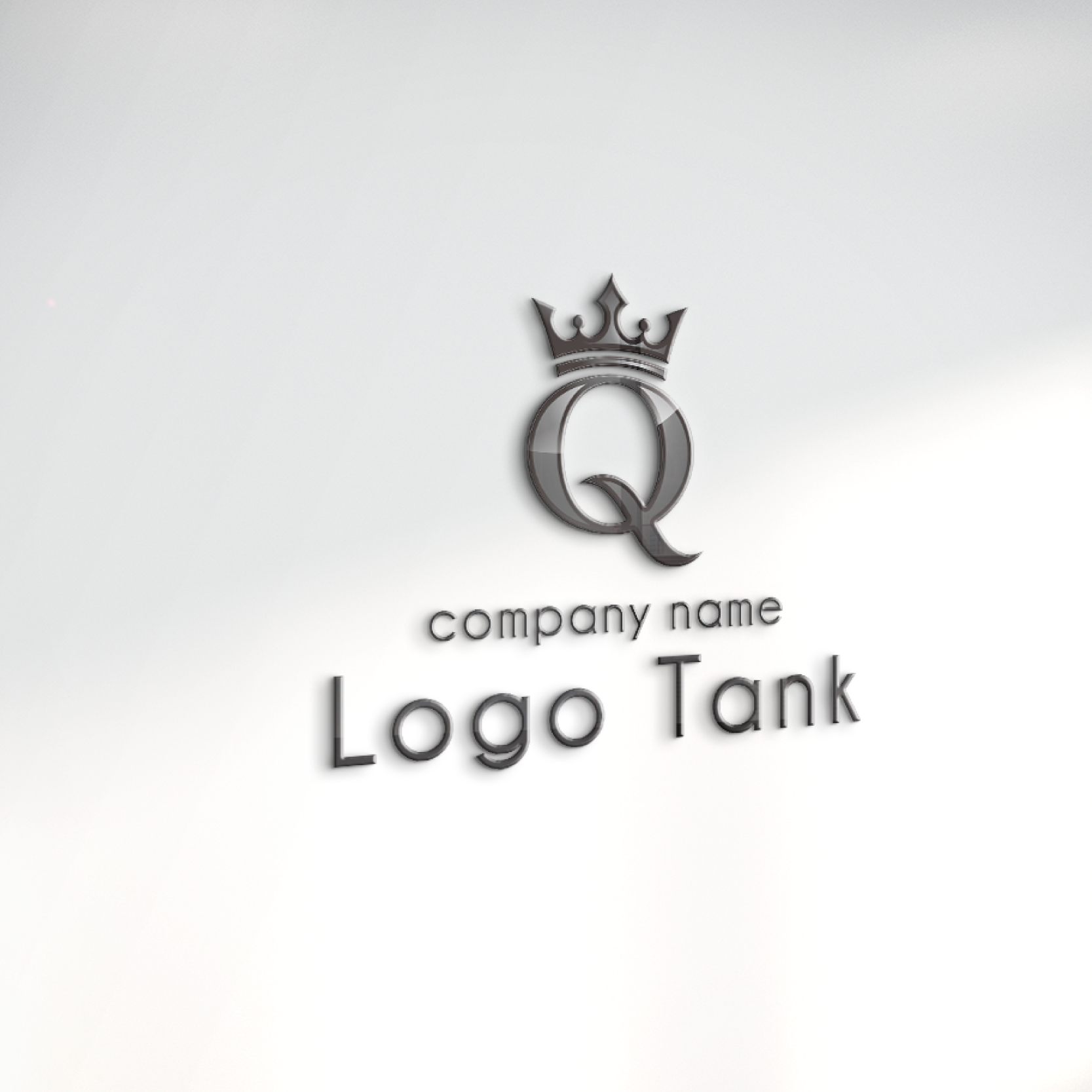 立体・カルプ看板 | 王冠+Qをモチーフにした高級感のあるロゴ