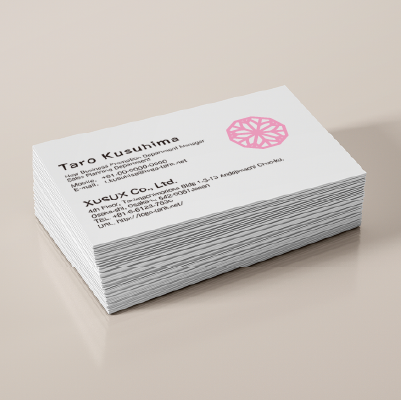 名刺・ショップカード作成 | 家紋風の桜をモチーフにしたロゴ