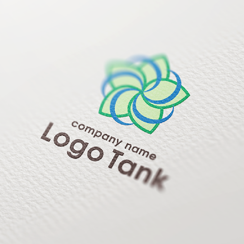 風と緑を感じる幾何学フラワー