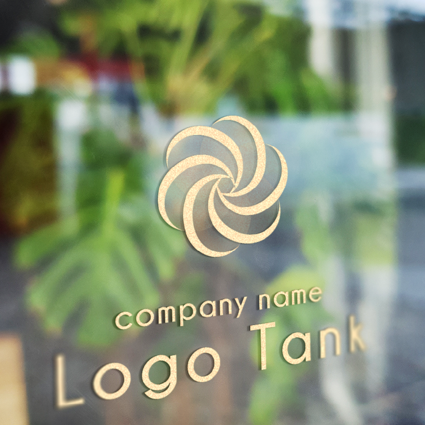 カッティングシート 作成 | 螺旋ピンクフラワーロゴ