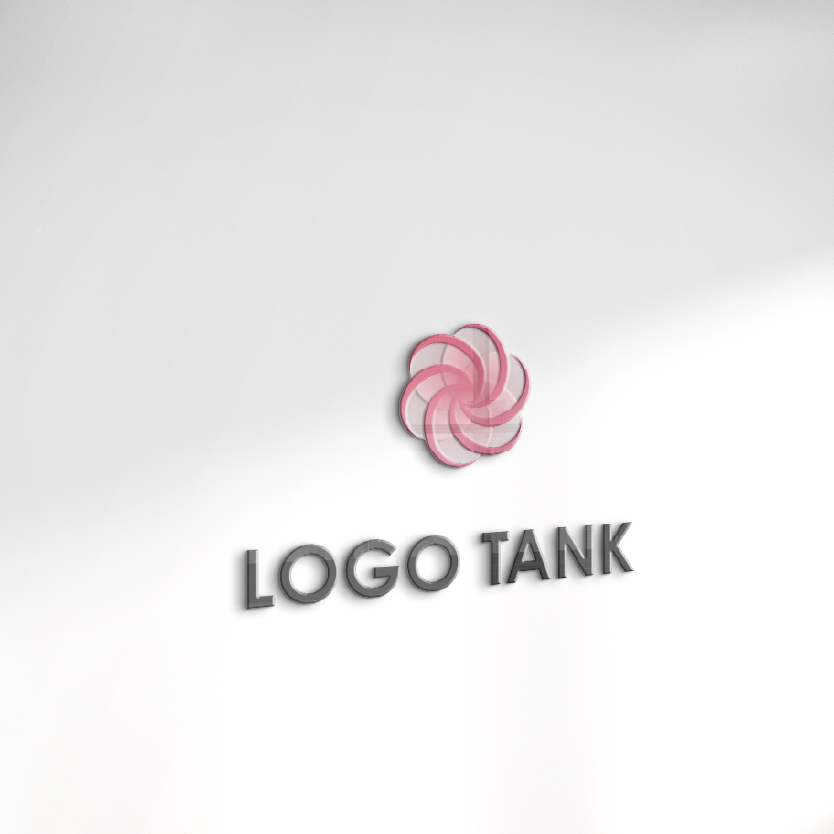 立体・カルプ看板 作成 | 螺旋ピンクフラワーロゴ