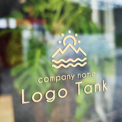 ネイチャーロゴ 自然/ネイチャー/太陽/山/海/川/恵み/天然/資源/エコ/アウトドア/ナチュラル/シンプル/モダン/ /,ロゴタンク,ロゴ,ロゴマーク,作成,制作