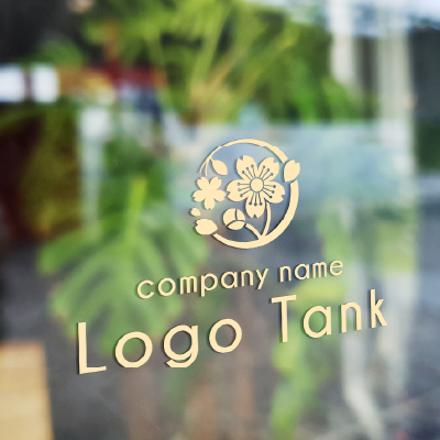 和モダンな桜 桜/和モダン/家紋風/日本/花/シンプル/ナチュラル/ /,ロゴタンク,ロゴ,ロゴマーク,作成,制作