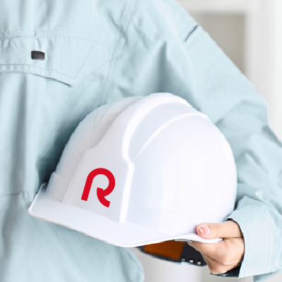 ヘルメット、ステッカー 作成 | シンプルなRのロゴ