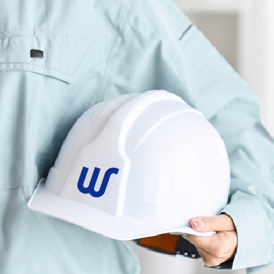 ヘルメット、ステッカー 作成 | シンプルなWのロゴ