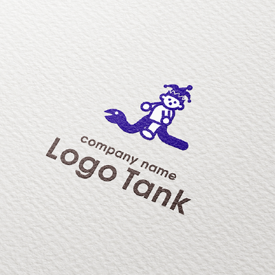 ヘビに乗った子供のロゴ