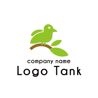 木の枝に止まった鳥のロゴ