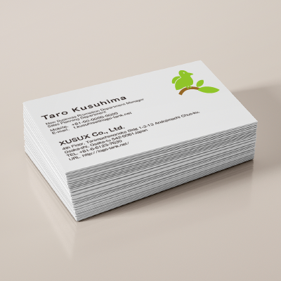 名刺・ショップカード 作成 | 木の枝に止まった鳥のロゴ