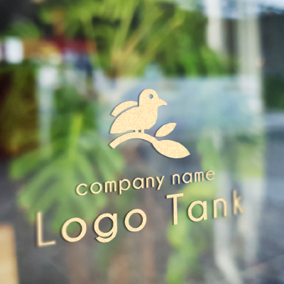 カッティングシート 作成 | 木の枝に止まった鳥のロゴ