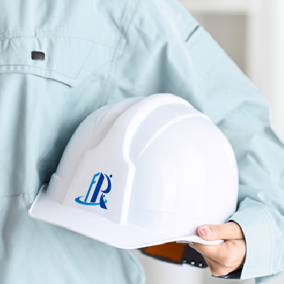 ヘルメット、ステッカー 作成 | FとRとビルのロゴ