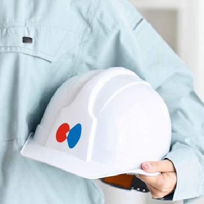 ヘルメット、ステッカー 作成 | 共生や繋がりのロゴ