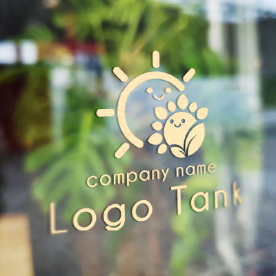 温もり溢れる太陽とひまわり 太陽/ひまわり/ヒマワリ/花/陽気/温かさ/温もり/繋がり/成長/心地よさ/教育/病院/介護/ケア/施設/ナチュラル/シンプル /,ロゴタンク,ロゴ,ロゴマーク,作成,制作