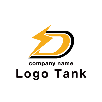  電気とDのロゴ D / 電気 / エネルギー / 設備 / 工業 / スピード / IT / 技術 / 開発 / インフラ / 企業 / 革新 /,ロゴタンク,ロゴ,ロゴマーク,作成,制作