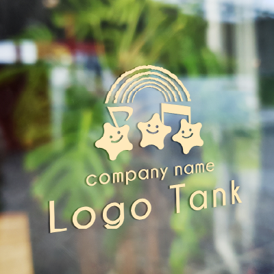 リズミカルな音符ちゃん 音符/星/虹/五線譜/ポップ/明るい/リズミカル/リトミック/ピアノ/音楽/歌/ダンス/ナチュラル/キュート/ /,ロゴタンク,ロゴ,ロゴマーク,作成,制作