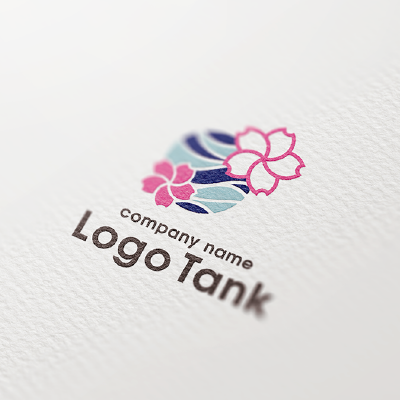 和モダン「桜×水流」