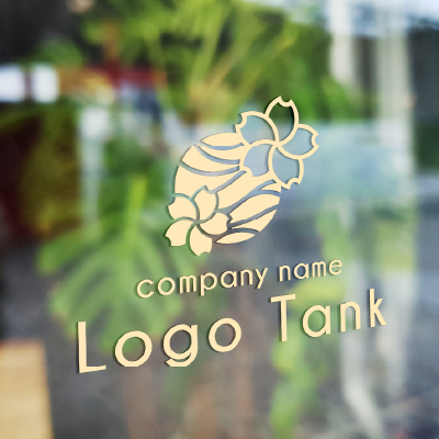 和モダン「桜×水流」 桜/和/川/水流/モダン/日本/穏やか/ナチュラル/さくら/サクラ/春/花/しっとり/ /,ロゴタンク,ロゴ,ロゴマーク,作成,制作