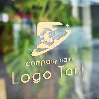 カッティングシート作成 | 人と機械が手を取り合う様子をモチーフにしたロゴ