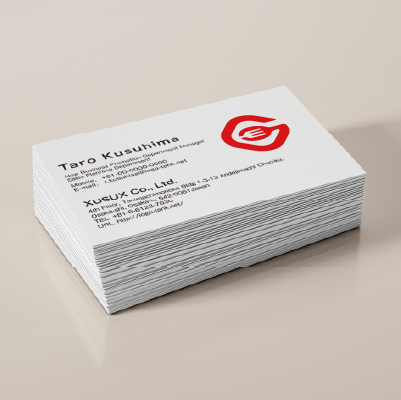 名刺・ショップカード作成 | スプーンとフォークがアルファベットのGを描いたロゴ