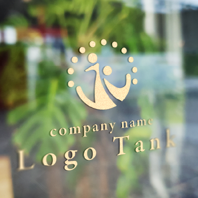 カッティングシート作成 | ひらがなの「え」をモチーフに人々が集まる様子をイメージしたロゴ