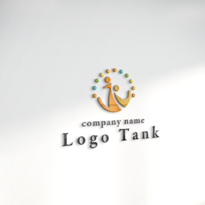 立体・カルプ看板作成 | ひらがなの「え」をモチーフに人々が集まる様子をイメージしたロゴ