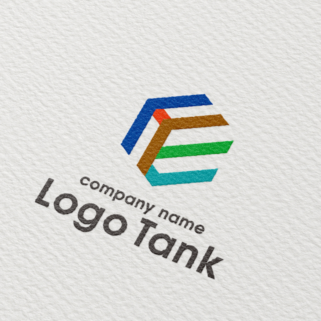 E・立体ラインロゴ