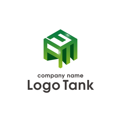 家・立体イニシャルロゴ