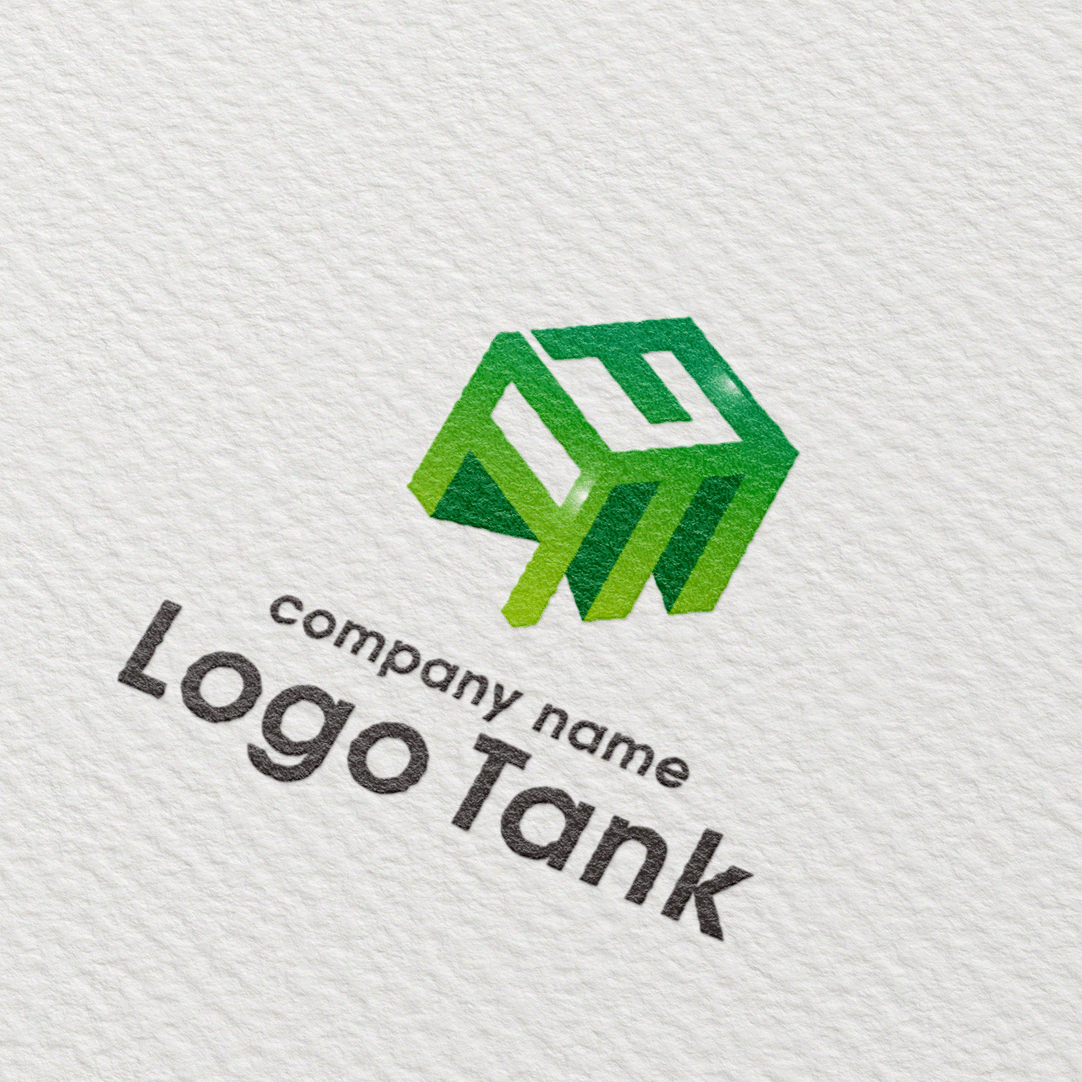 家・立体イニシャルロゴ