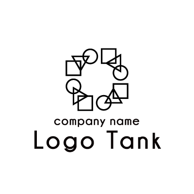 3つの図形のエンブレムロゴ