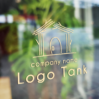 Tree house 家/手書き/木/シンプル/ライン/ナチュラル/自然/温もり/温かみ/ /,ロゴタンク,ロゴ,ロゴマーク,作成,制作