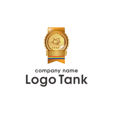 握手・メダルエンブレムロゴ