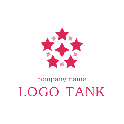 かわいい星がいっぱいのロゴマーク ロゴタンク 企業 店舗ロゴ シンボルマーク格安作成販売