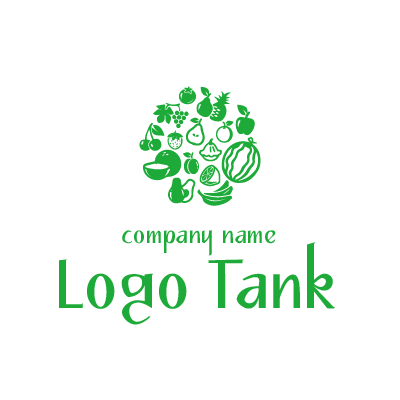 フルーツいっぱいのロゴマーク ロゴタンク 企業 店舗ロゴ シンボルマーク格安作成販売