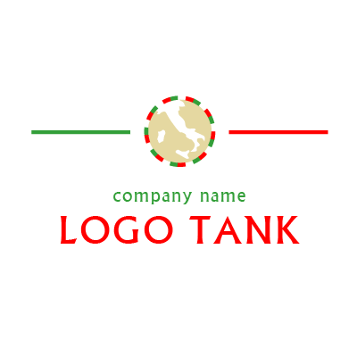 イタリアの地図 長靴 と国旗のロゴ ロゴタンク 企業 店舗ロゴ シンボルマーク格安作成販売