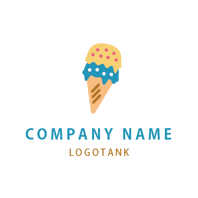 ポップなアイスクリームのロゴ ロゴタンク 企業 店舗ロゴ シンボルマーク格安作成販売