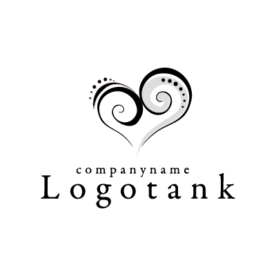 スタイリッシュなハートロゴ ロゴタンク 企業 店舗ロゴ シンボルマーク格安作成販売