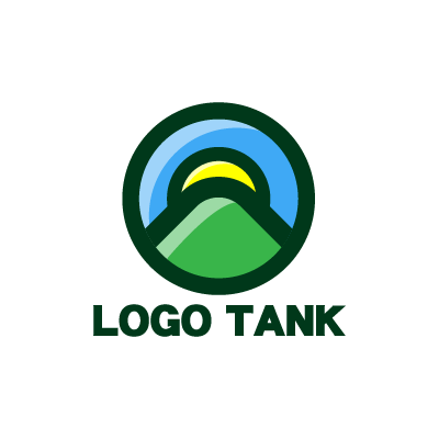 山と月のロゴマーク ロゴタンク 企業 店舗ロゴ シンボルマーク格安作成販売