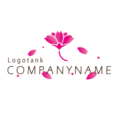 〝花びら散る〟ロゴ 桜 / 花 / ピンク / おしゃれ / かわいい / 和風ロゴ /,ロゴタンク,ロゴ,ロゴマーク,作成,制作