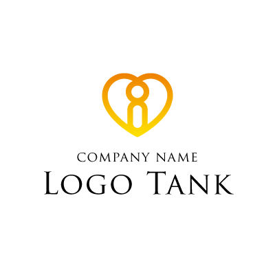 ハートにアルファベットのiを入れたデザインロゴ ロゴタンク 企業 店舗ロゴ シンボルマーク格安作成販売