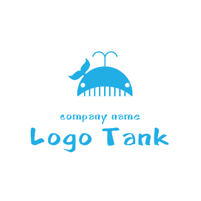 クジラの可愛らしいロゴ ロゴタンク 企業 店舗ロゴ シンボルマーク格安作成販売